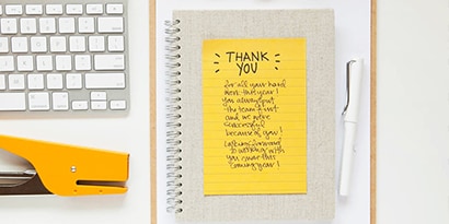 Show your appreciation in one of the most meaningful, personal mediums—a handwritten note.