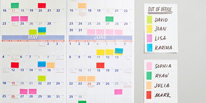 Color coding for calendars
