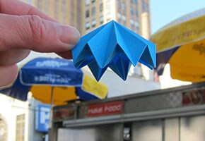 Create origami umbrellas with Post-it® Notes