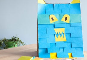 How to make a Post-it® Note paper bag monster piñata