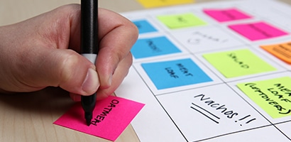 post-it note meal plan set-up