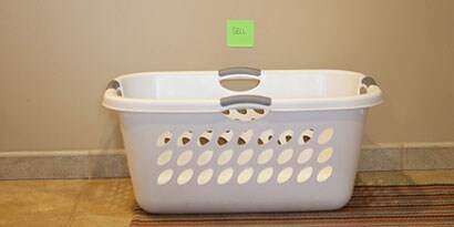 Dedicate sections of your house to donating, selling and keeping items