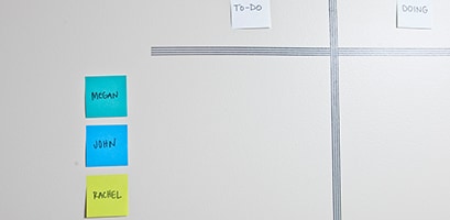 post-it note kanban board