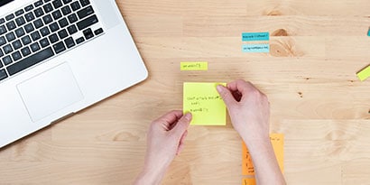Writing the code on Post-it® Products and laying it out visually can make it easier to see coding errors